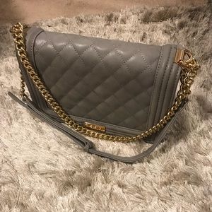 BCBG quilted gray bag